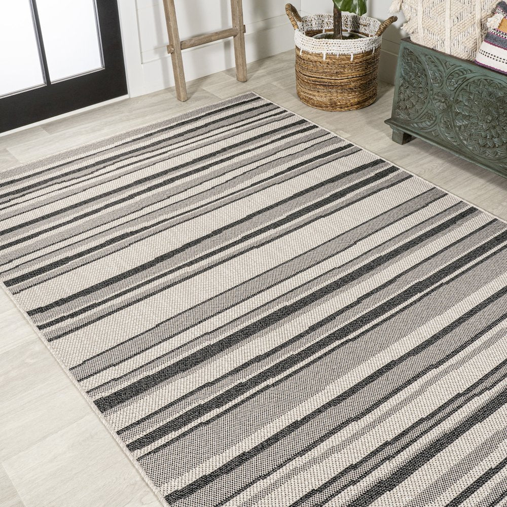 Castara Wavy Stripe Modern Indoor/Outdoor Area Rug