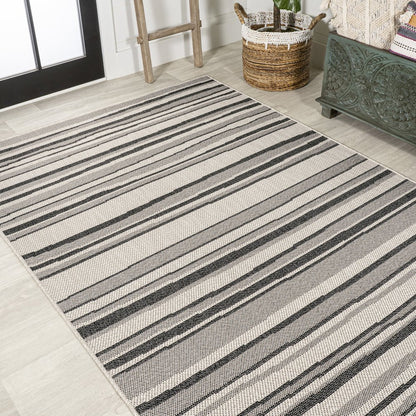 Castara Wavy Stripe Modern Indoor/Outdoor Area Rug