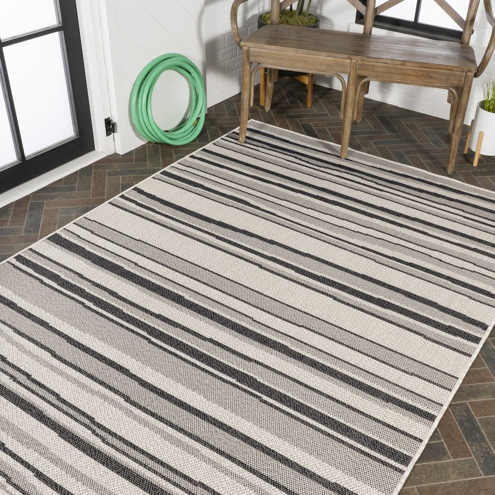 Castara Wavy Stripe Modern Indoor/Outdoor Area Rug
