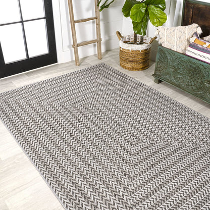Chevron Modern Concentric Squares Indoor/Outdoor Area Rug