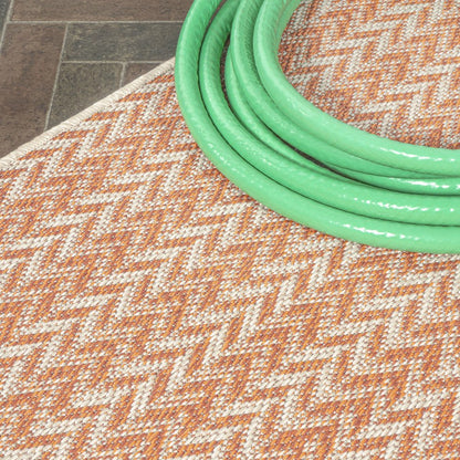 Chevron Modern Concentric Squares Indoor/Outdoor Area Rug