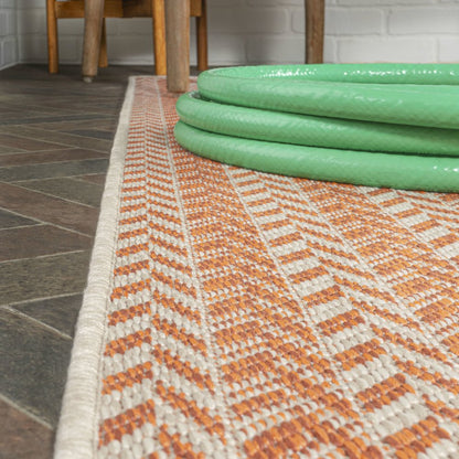 Chevron Modern Concentric Squares Indoor/Outdoor Area Rug