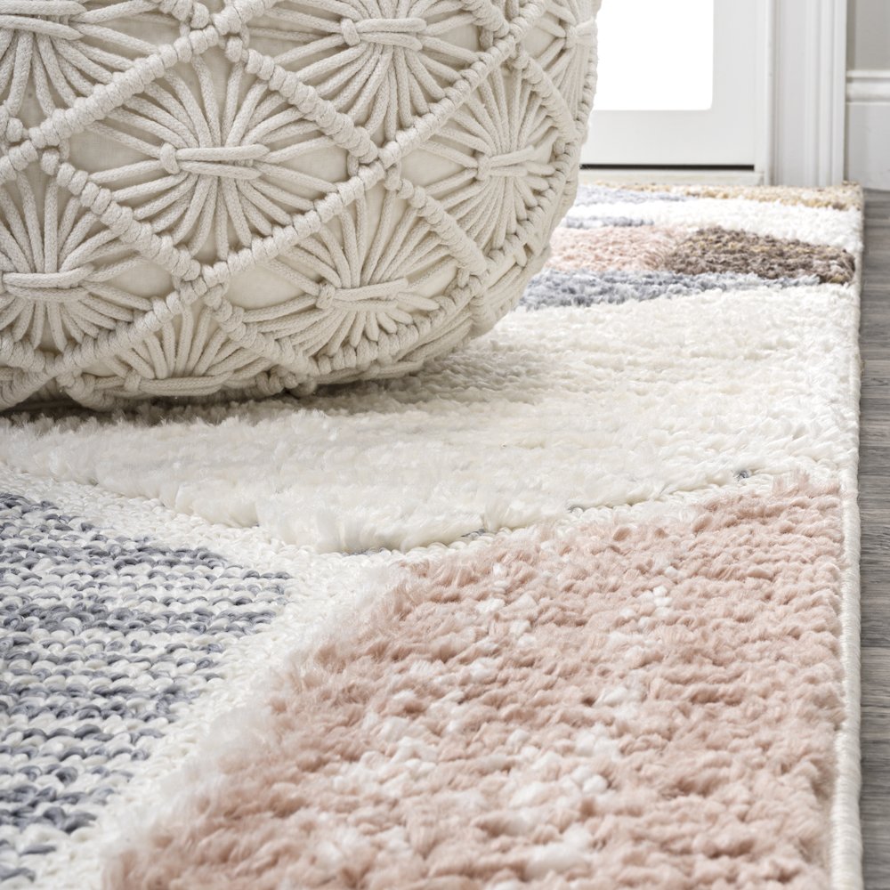 Aileen Geometric Scandi Colorblock Carved Area Rug