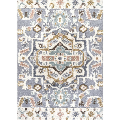 Aziza Persian Medallion High-Low Area Rug