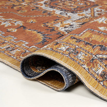 Medallion Reversible Machine-Washable Indoor/Outdoor Runner Rug