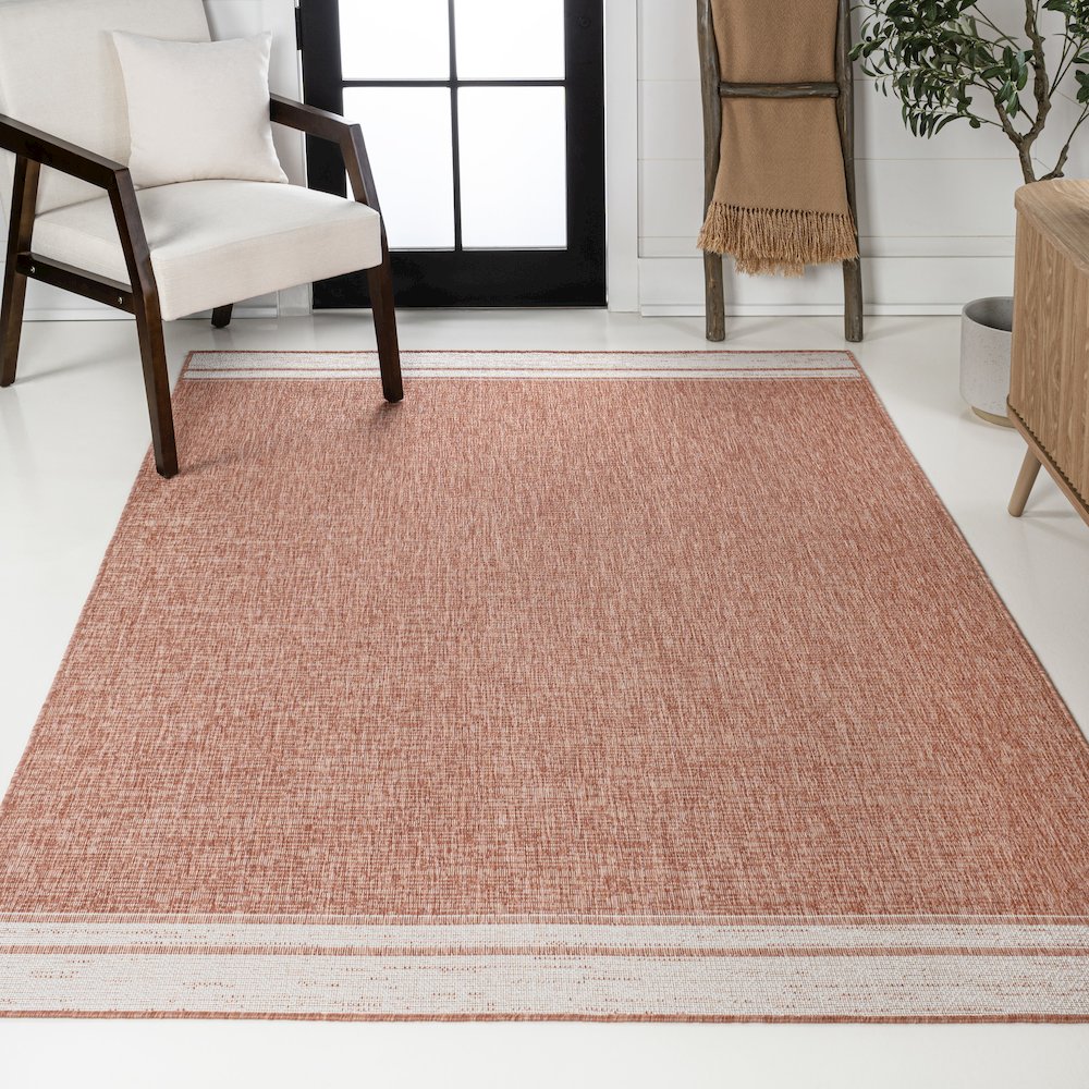 Alda Modern Minimalist Mingled Solid Indoor/Outdoor Area Rug