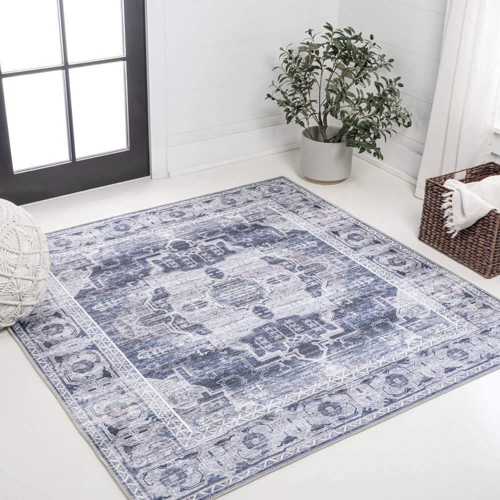Alanya Ornate Medallion Machine-Washable Area Rug