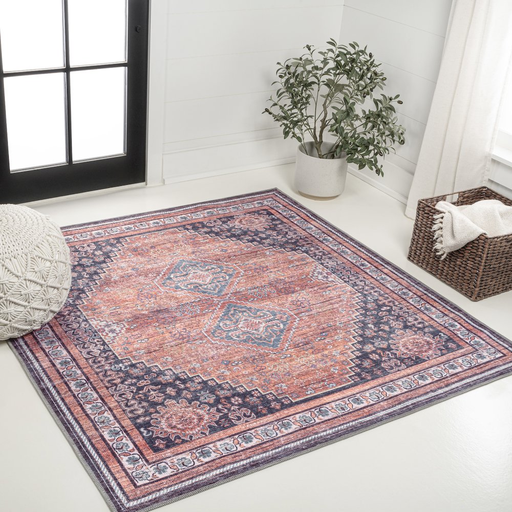 Dalyan Geometric Medallions Machine-Washable Area Rug
