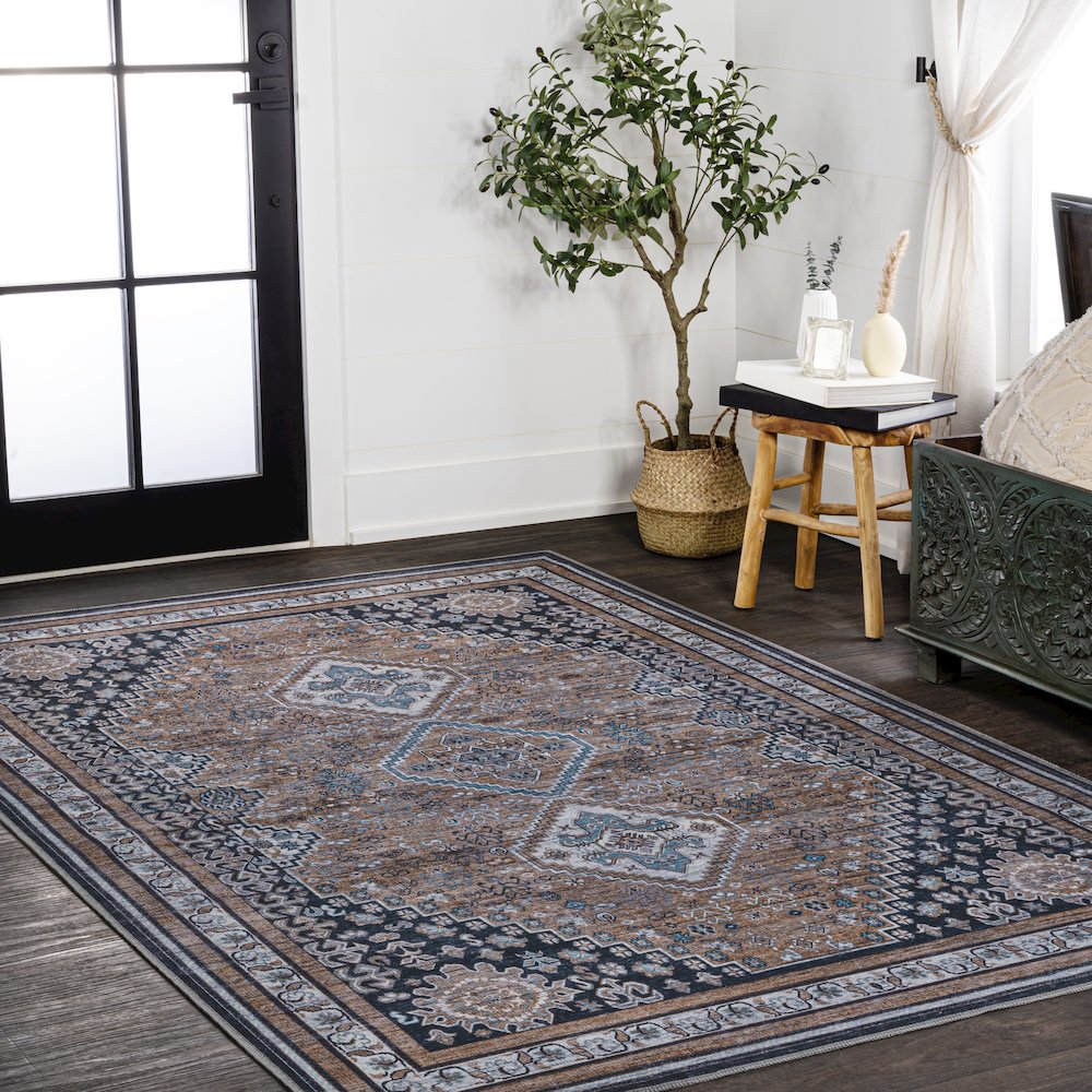 Dalyan Geometric Medallions Machine-Washable Area Rug 5x8