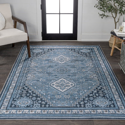 Dalyan Geometric Medallions Machine-Washable Area Rug