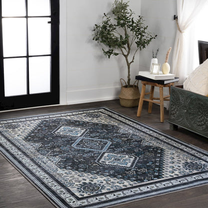 Dalyan Geometric Medallions Machine-Washable Area Rug