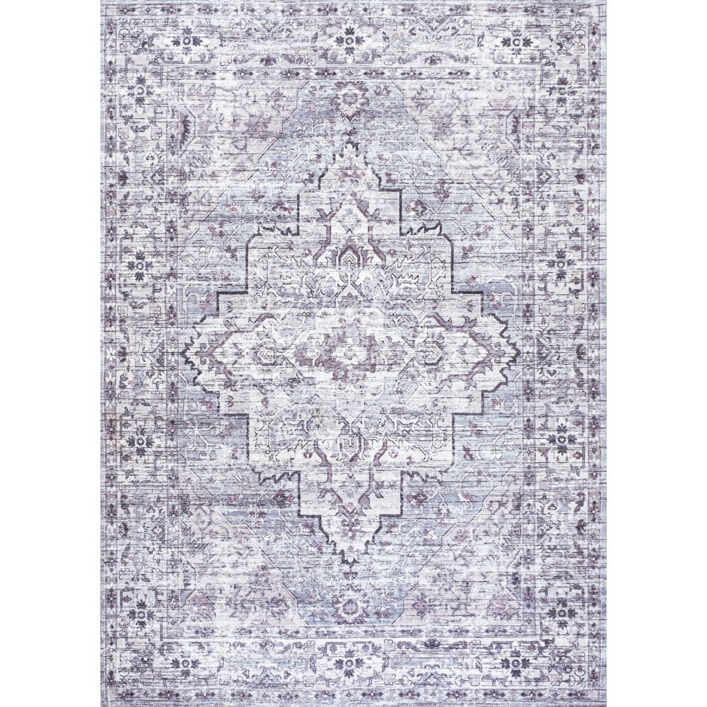Didim Boho Gray Medallion Washable Indoor/Outdoor Area Rug