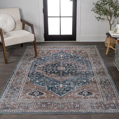 Alacati Ogee Medallion Machine-Washable Area Rug
