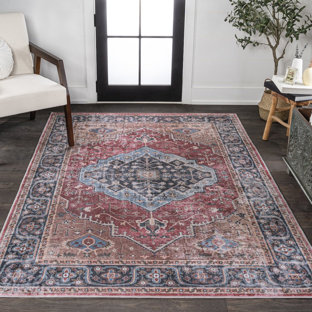 Alacati Ogee Medallion Machine-Washable Area Rug