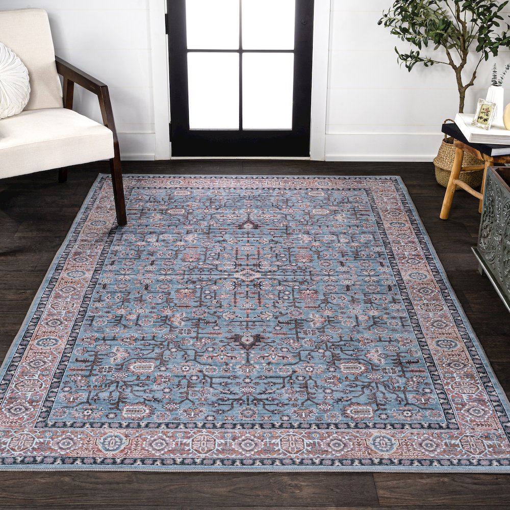 Kemer All-Over Persian Machine-Washable Area Rug