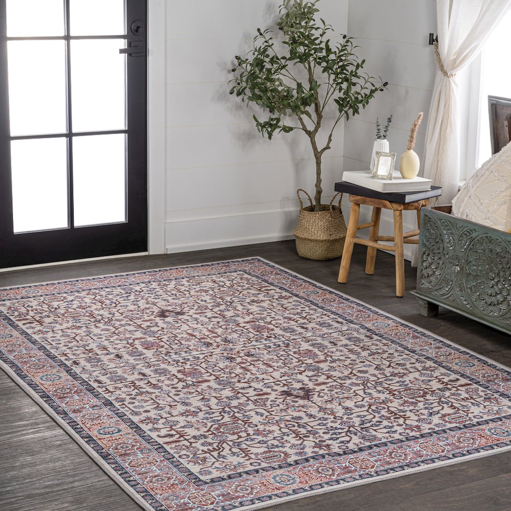 Kemer All-Over Persian Machine-Washable Area Rug