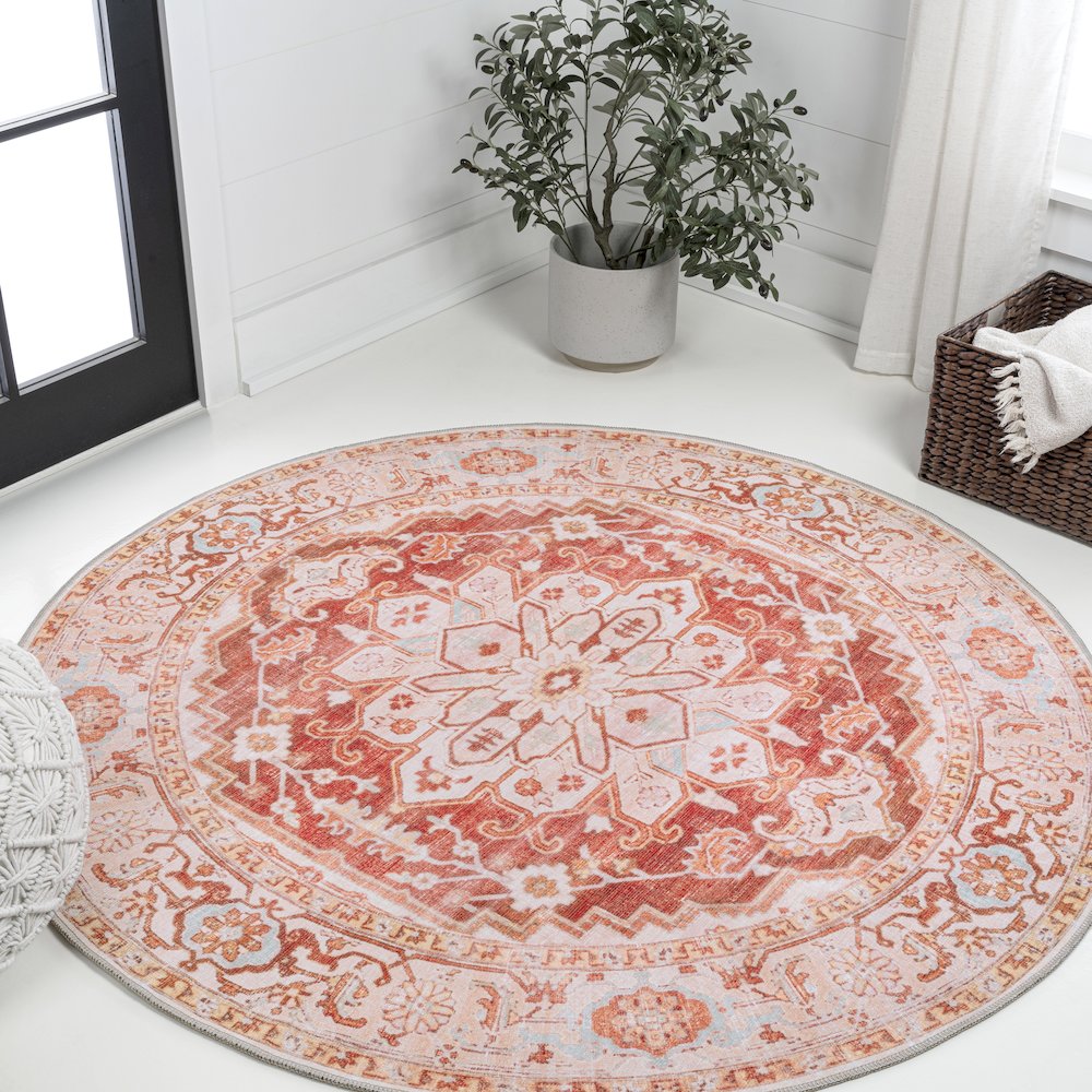 Asa Ornate Medallion Machine-Washable Area Rug