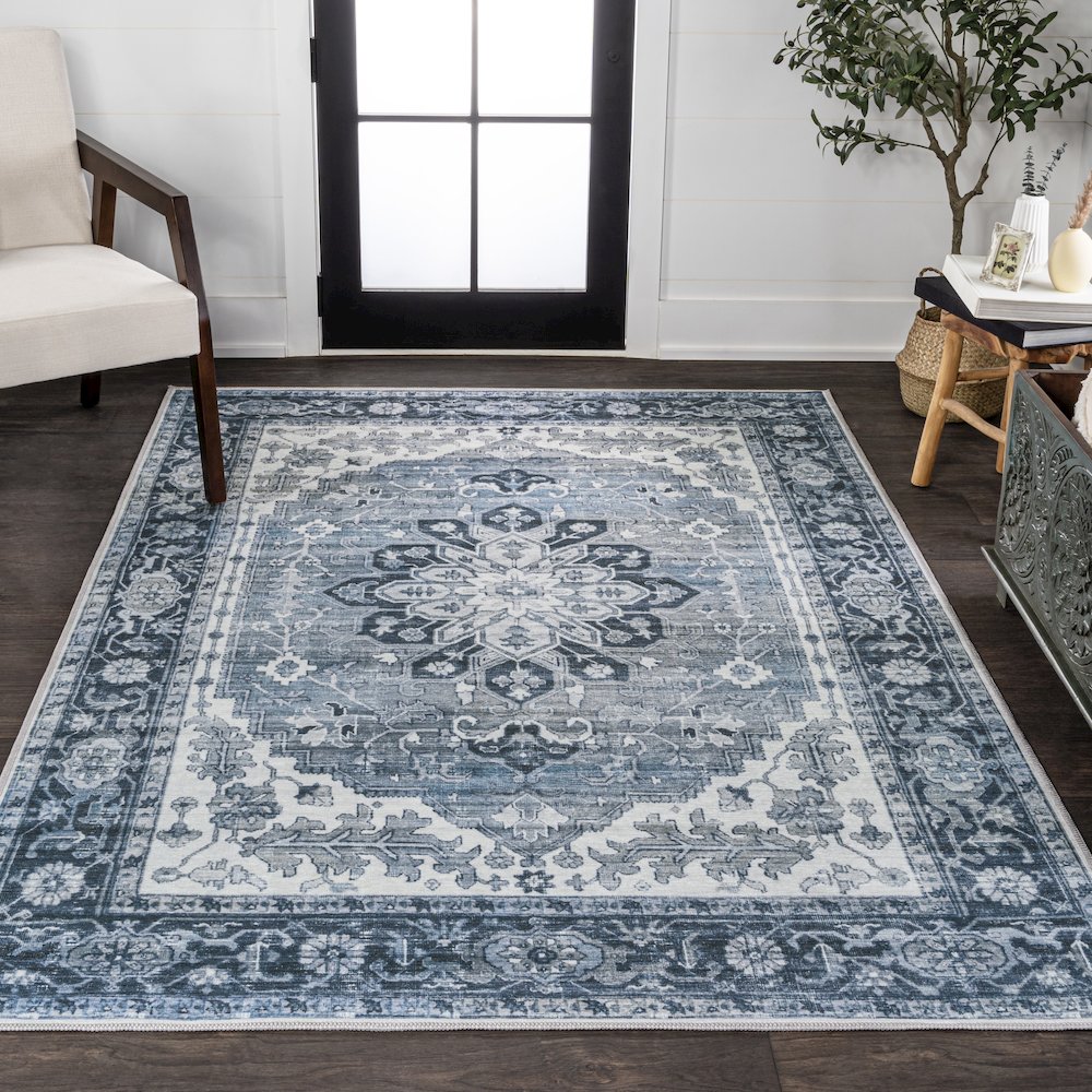 Asa Ornate Medallion Machine-Washable Area Rug