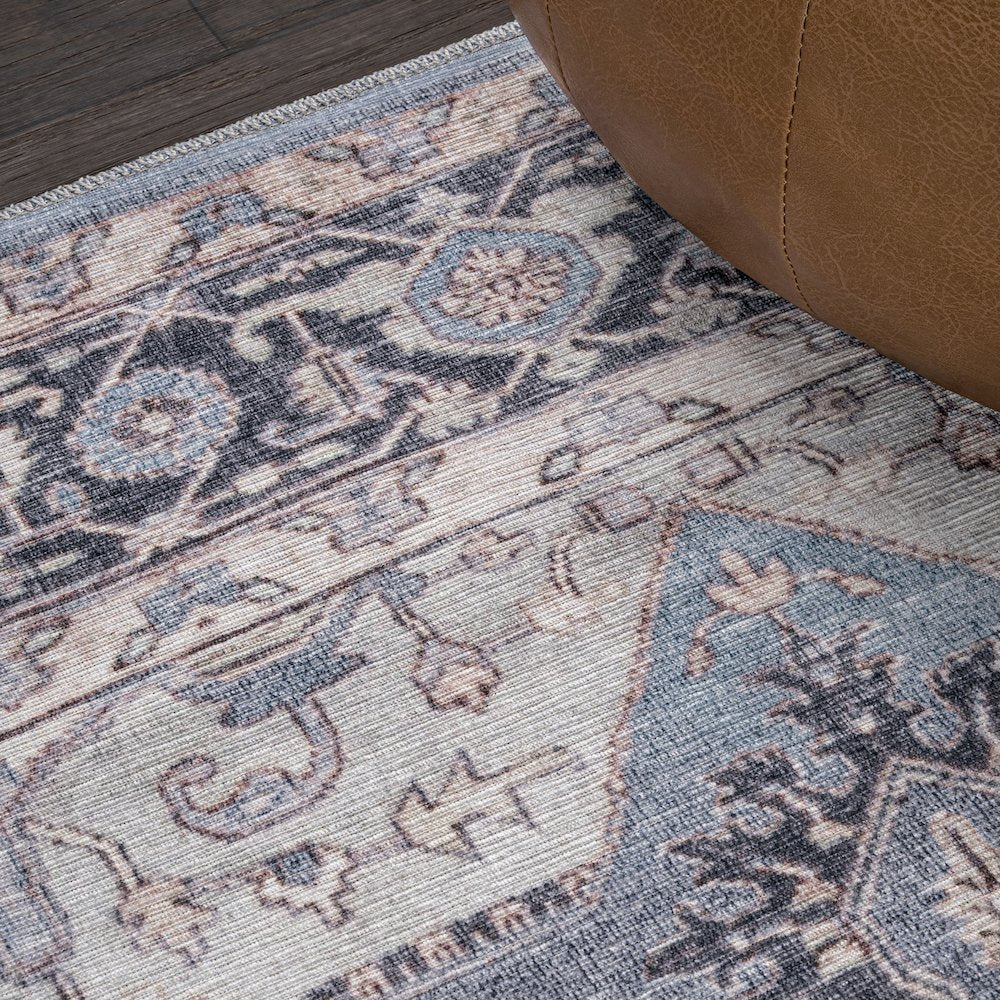 Maris Ornate Medallion Machine-Washable Area Rug