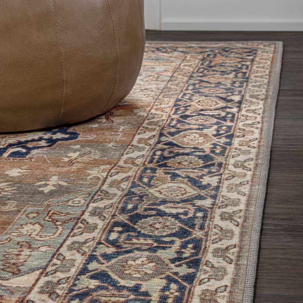 Maris Ornate Medallion Machine-Washable Area Rug