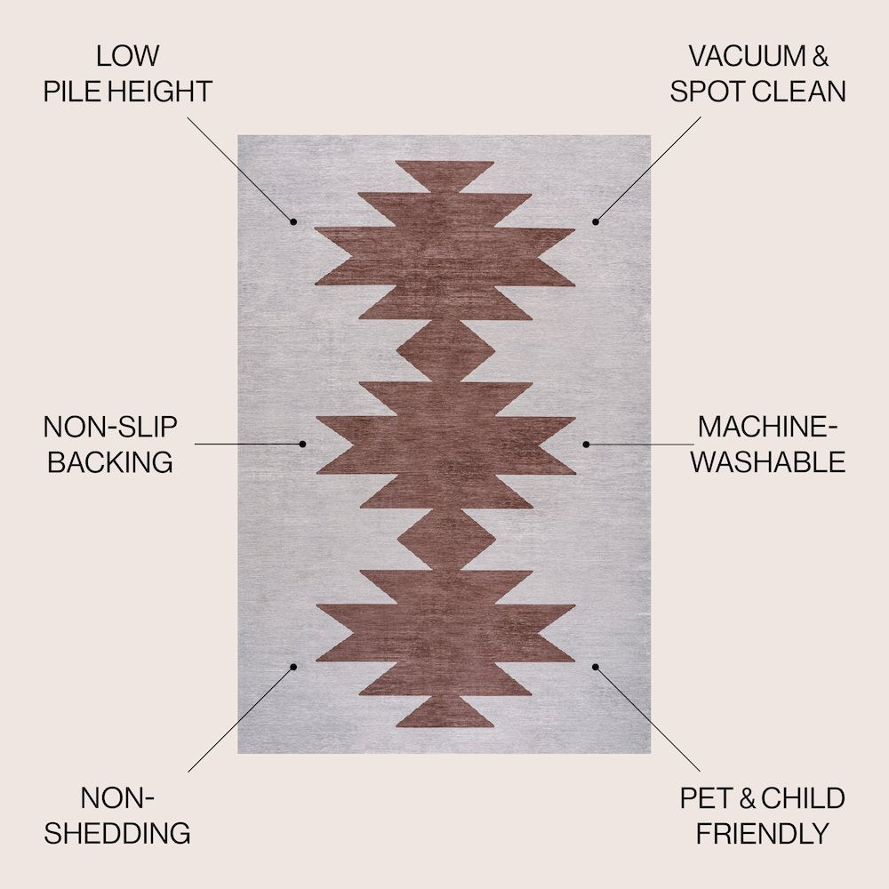 Chayton Minimalist Geometric Machine-Washable Area Rug