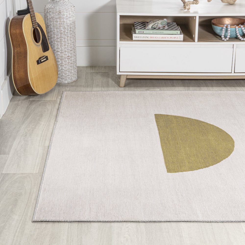 Luola Minimalist Geometric Machine Washable Area Rug