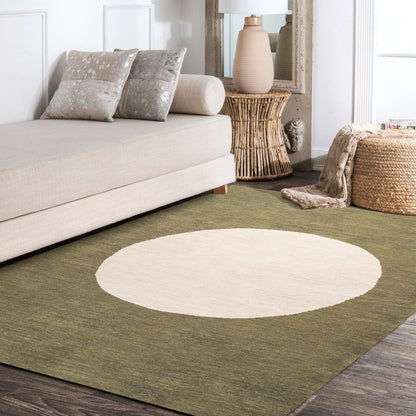Cirkel Minimalist Geometric Dot Machine Washable Area Rug