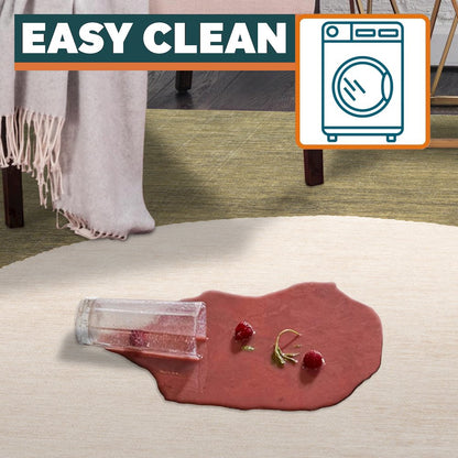 Cirkel Minimalist Geometric Dot Machine Washable Area Rug