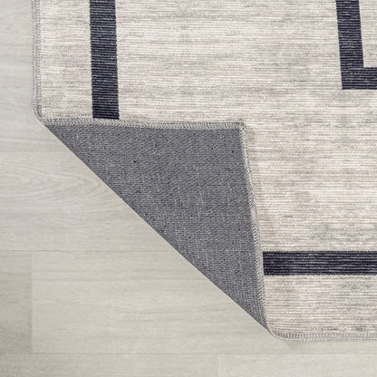 Ashkii Minimalist Medallion Machine Washable Area Rug