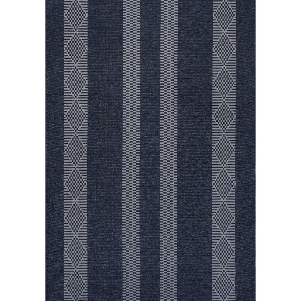 Nautisk Trellis Stripe Machine Washable Area Rug