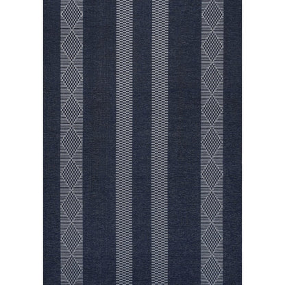 Nautisk Trellis Stripe Machine Washable Area Rug