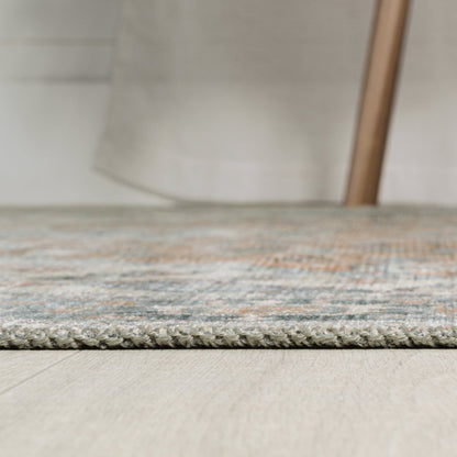 Armae Distressed Medallion Chenille Machine-Washable Area Rug