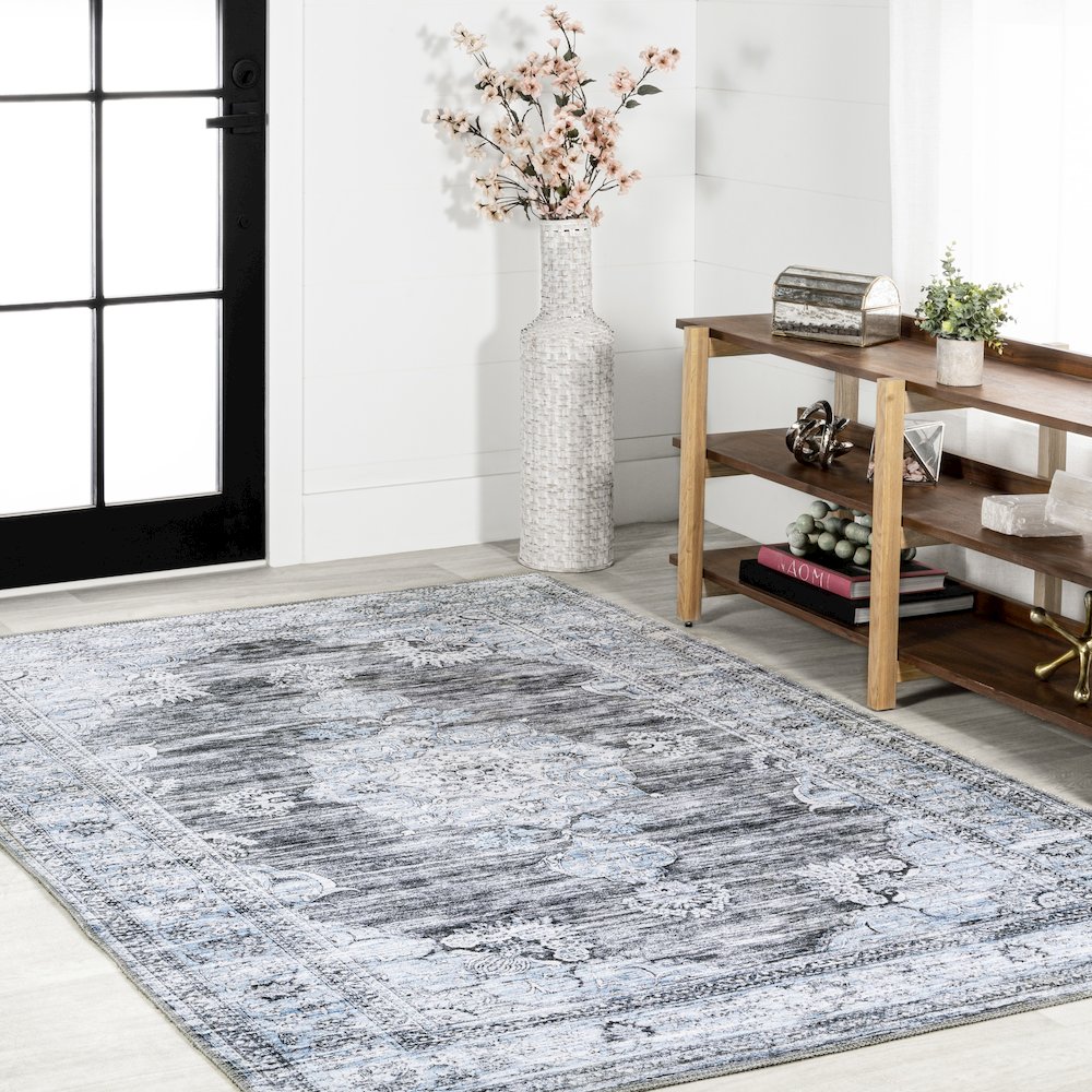 Bausch Bohemian Distressed Chenille Machine-Washable Area Rug