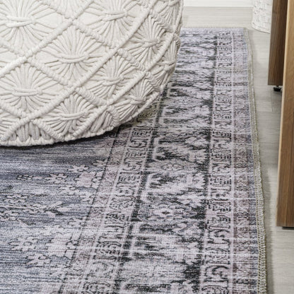 Wincer Chenille Cottage Medallion Machine-Washable Area Rug