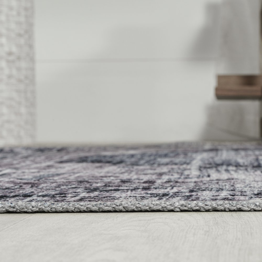 Wincer Chenille Cottage Medallion Machine-Washable Area Rug