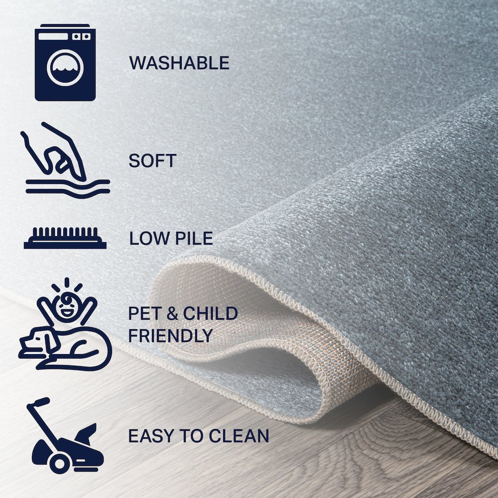 Twyla Classic Solid Low-Pile Machine-Washable Area Rug