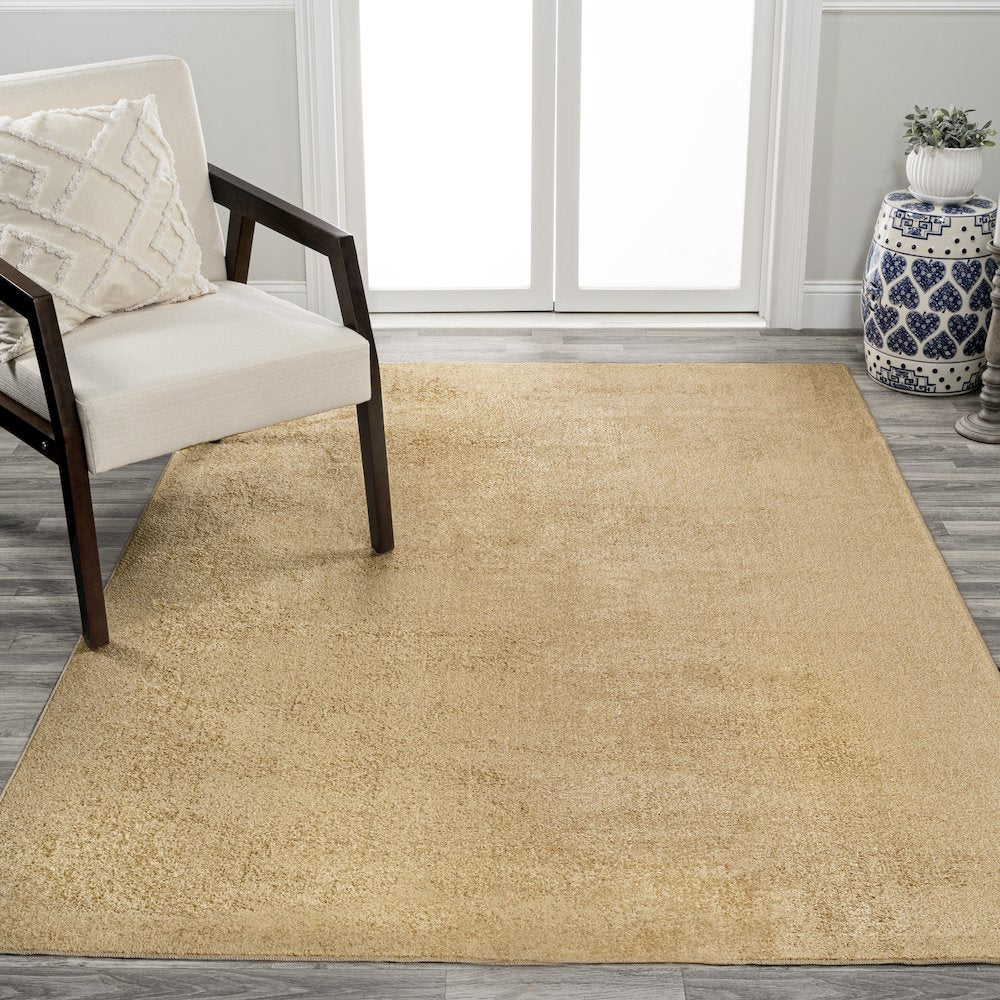 Twyla Classic Solid Low-Pile Machine-Washable Area Rug