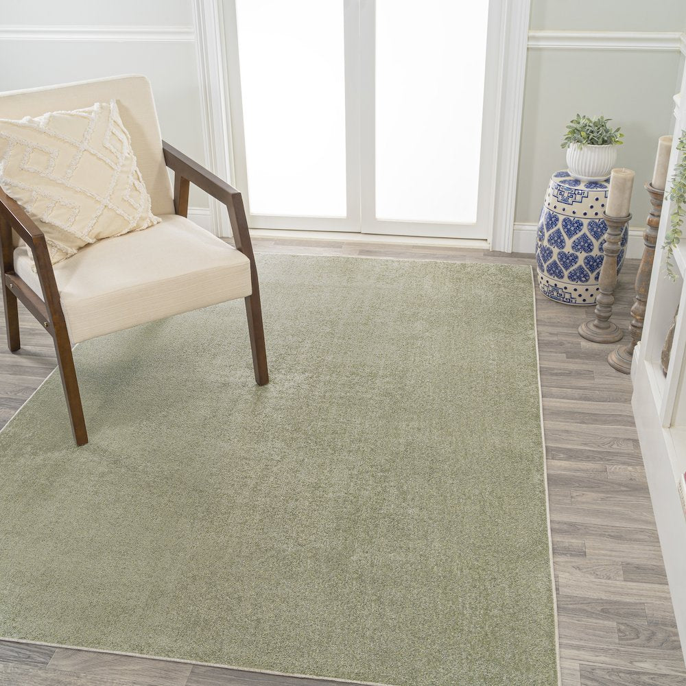 Twyla Classic Solid Low-Pile Machine-Washable Area Rug