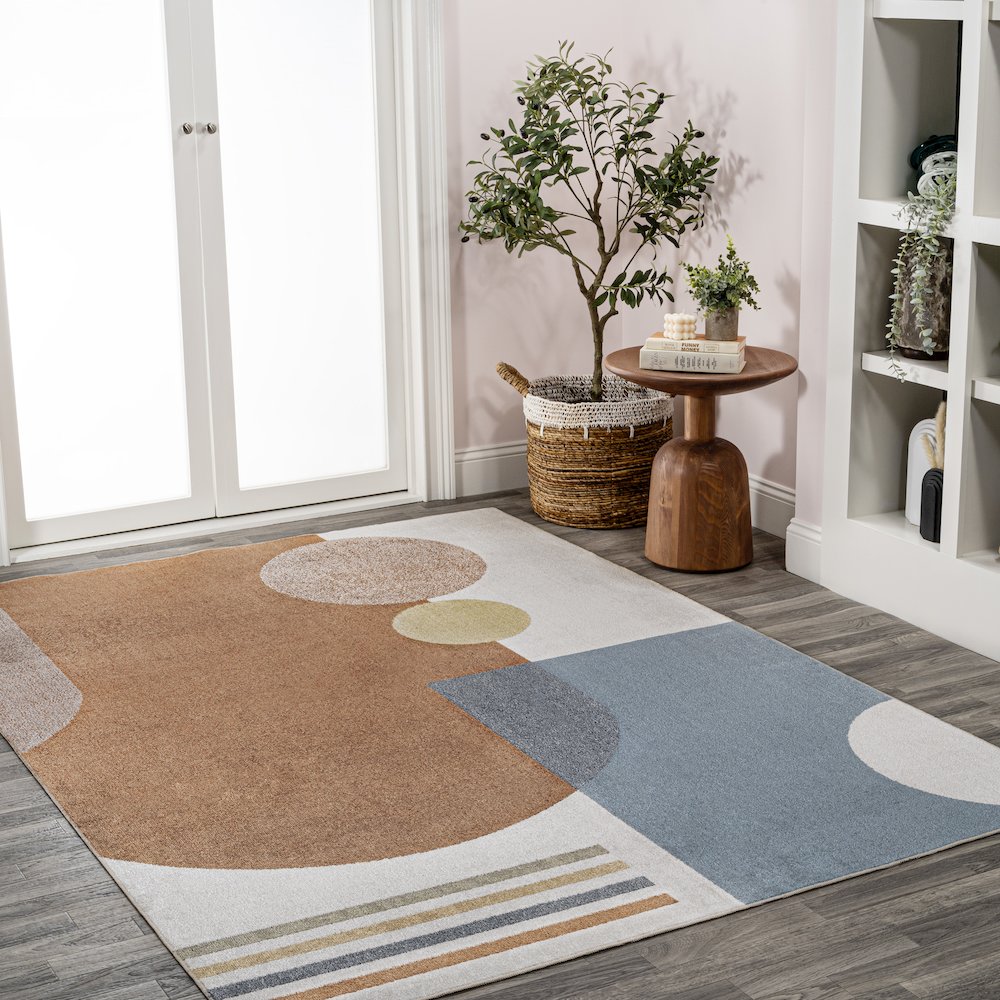 Shutter Minimalist Striped Plaid Machine-Washable Area Rug