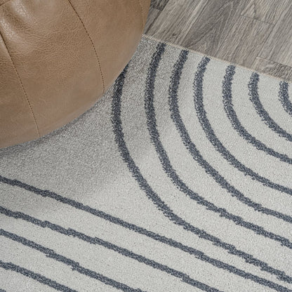 Doodle Contemporary Glam Geometric Machine-Washable Area Rug