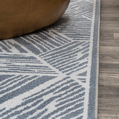 Vector Modern Coastal Geometric Machine-Washable Area Rug