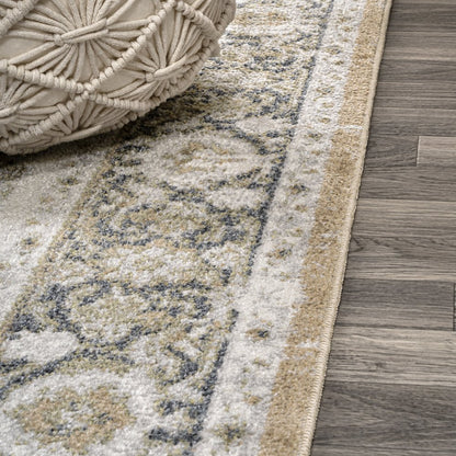 Edith Distressed Medallion Low-Pile Machine-Washable Area Rug
