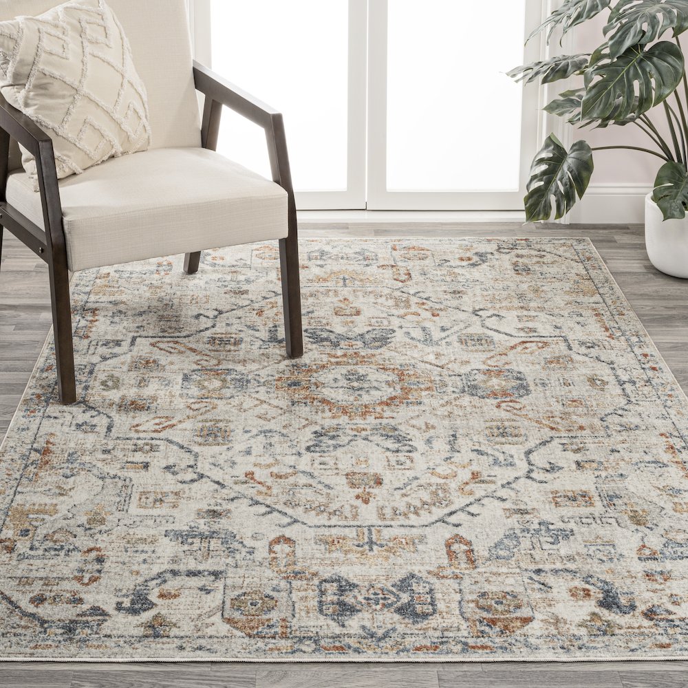 Shaemus Bohemian Medallion Low-Pile Machine-Washable Area Rug