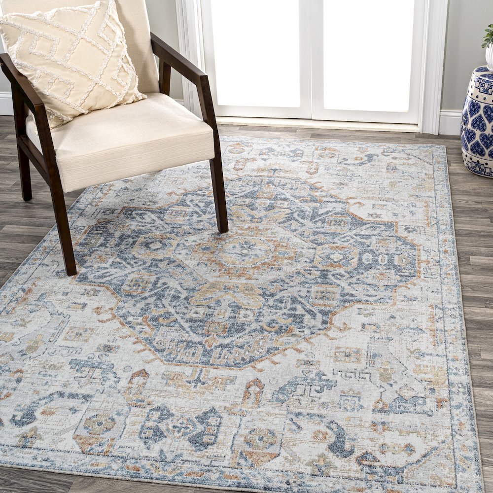 Shaemus Bohemian Medallion Low-Pile Machine-Washable Area Rug