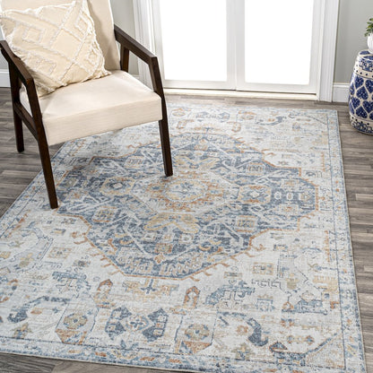 Shaemus Bohemian Medallion Low-Pile Machine-Washable Area Rug