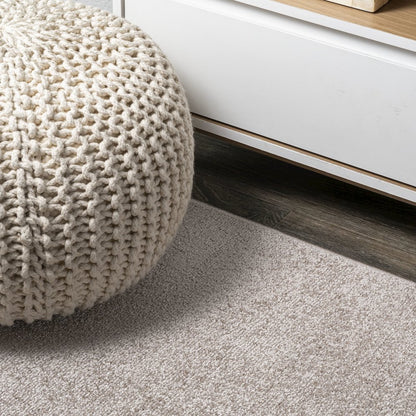 Haze Solid Low Pile Area Rug Beige