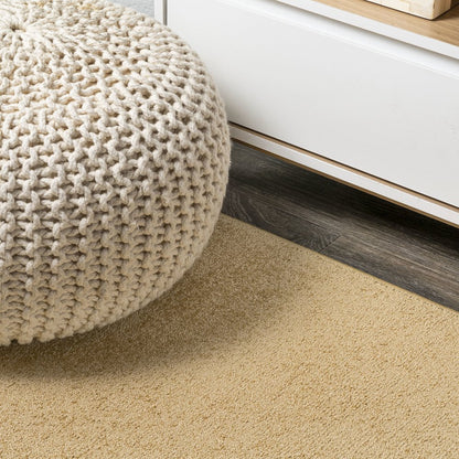Haze Solid Low Pile Area Rug Mustard