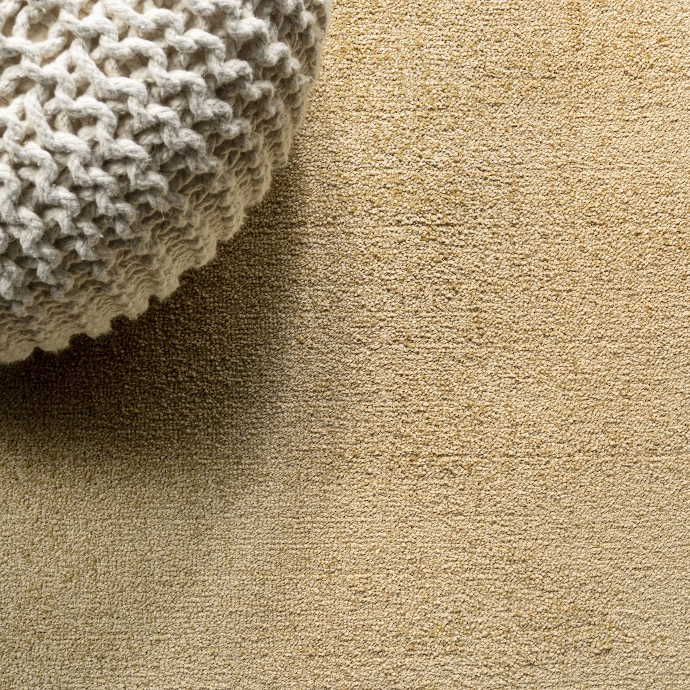 Haze Solid Low Pile Area Rug Mustard
