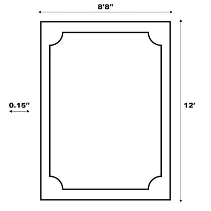 Miles Modern Minimalist Radius Corner SolidIndoor/Outdoor Shaped  Rug