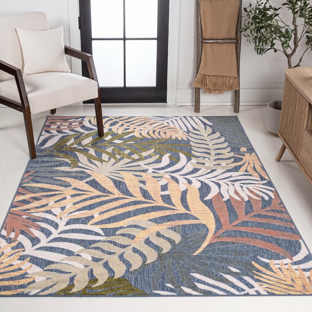 Tropics Palm Leaves Indoor/Outdoor Area Rug